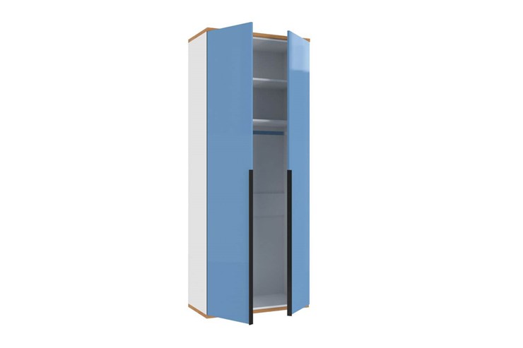 Шкаф двухстворчатый Урбан 528.050, белый/капри синий в Артеме - изображение 2