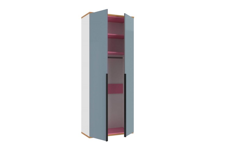 Шкаф двухстворчатый Урбан 528.050, белый/розовый в Артеме - изображение 2