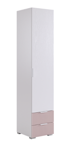 Шкаф-пенал Зефир 107.01 (белое дерево/пудра розовая (эмаль)) в Уссурийске