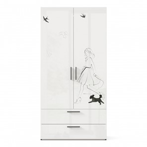 2-створчатый шкаф комбинированный Джоли ЛД 535.040, Серый шелк в Артеме - предосмотр 1