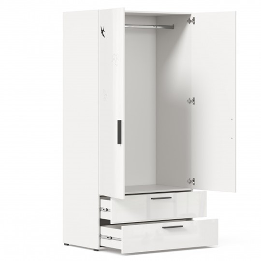 2-створчатый шкаф комбинированный Джоли ЛД 535.040, Серый шелк в Артеме - изображение 2