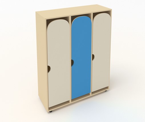 Распашной шкаф ШГ3 Беж+Мраморный синий в Артеме - изображение