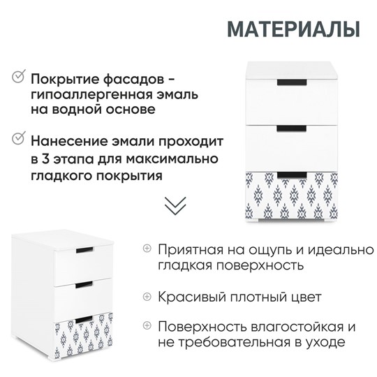 Тумба с ящиками Svogen белый/этно графит во Владивостоке - изображение 16