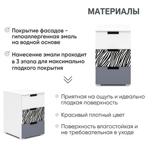 Тумба с ящиками Svogen графит-белый/зебра черная во Владивостоке - предосмотр 17