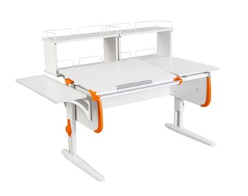 Детский стол-трансформер 1/75-40 (СУТ.25) + Polka_b 1/550 + Polka_zz 1/600 (2 шт.) белый/белый/Оранжевый в Уссурийске
