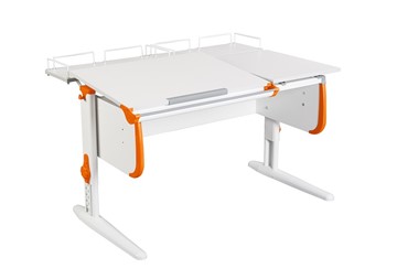 Детский стол-трансформер 1/75-40 (СУТ.25) + Polka_z 1/600 (2шт) белый/серый/Оранжевый в Находке