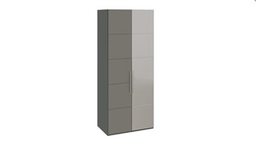 Распашной шкаф Наоми с 1 зеркальной правой дверью, цвет Фон серый, Джут СМ-208.07.04 R в Уссурийске