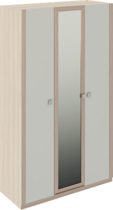 Шкаф распашной Глэдис М23 (Шимо светлый/Белый текстурный) в Артеме - изображение