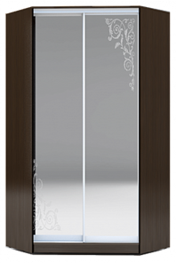 Шкаф 2400х1103, ХИТ У-24-4-66-09, орнамент, 2 зеркалами, венге во Владивостоке - предосмотр