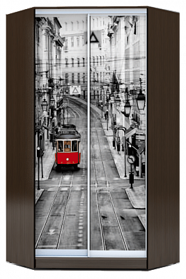 Шкаф угловой 2300х1103, ХИТ У-23-4-77-01, Лондон трамвай, венге аруба в Артеме - изображение