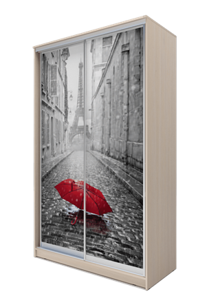 Шкаф 2-х дверный 2400х1365х620, Париж, зонтик ХИТ 24-14-77-02 Дуб Млечный во Владивостоке - изображение
