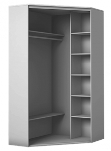 Угловой шкаф-купе с зеркалом, ХИТ У-22-4-15, Серый структура во Владивостоке - предосмотр 1