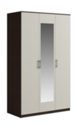 Шкаф 3 двери Светлана, с зеркалом, венге/дуб молочный в Артеме - изображение