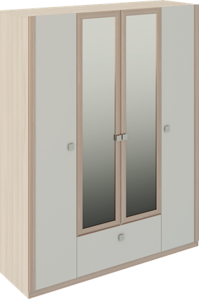 Распашной шкаф Глэдис М24 (Шимо светлый/Белый текстурный) в Артеме - изображение