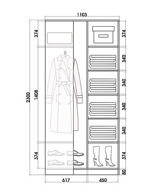 Угловой шкаф-купе 2300х1103, ХИТ У-23-4-66-09, Орнамент, 2 зеркала, венге аруба во Владивостоке - изображение 2