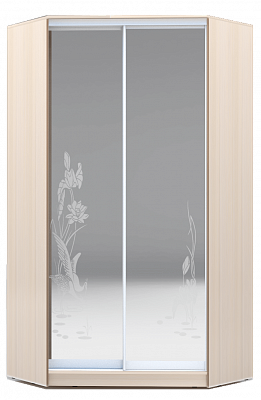 Угловой шкаф 2300х1103, ХИТ У-23-4-66-01, цапля, 2 зеркала, дуб млечный во Владивостоке - изображение