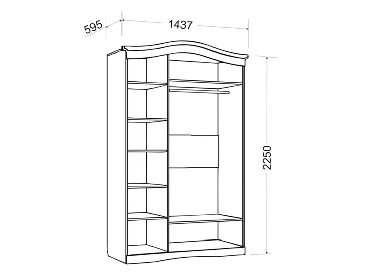 Шкаф трехдверный Гертруда, М2, белая лиственница/ясень жемчужный в Артеме - изображение 1