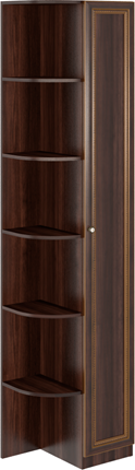 Угловой шкаф-стеллаж Беатрис М14 правый (Орех Гепланкт) в Находке - изображение