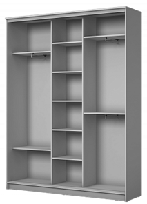 Шкаф 3-х дверный ХИТ 24-4-20-666, с пескоструйным рисунком Горизонтальные полосы №26, Белый во Владивостоке - предосмотр 1