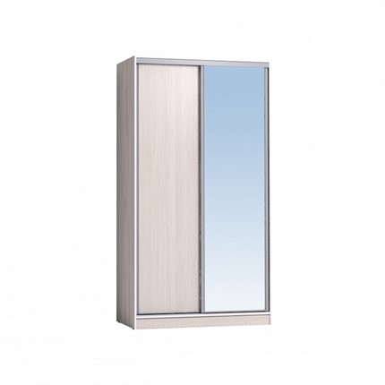 Шкаф 2-х дверный 1200 Домашний Зеркало/ЛДСП, Бодега Светлый во Владивостоке - изображение