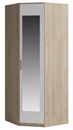 Шкаф угловой Светлана, с зеркалом, белый/дуб сонома в Артеме - изображение
