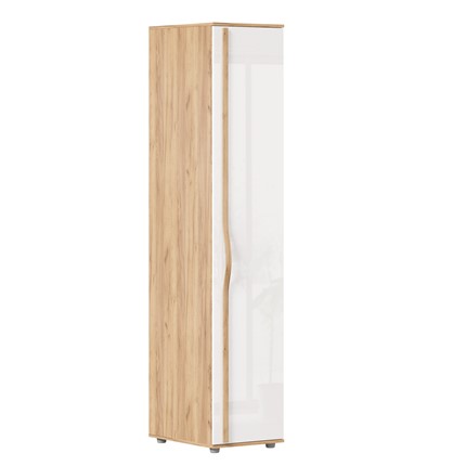 Шкаф с 1 дверью Марта-2 Дуб золотой/Белый глянец ЛД 406.010 в Артеме - изображение