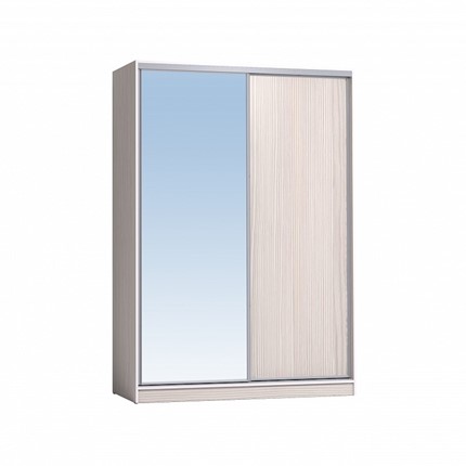 Шкаф 2-х дверный 1600 Домашний Зеркало/ЛДСП, Бодега светлый в Уссурийске - изображение