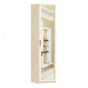 1-створчатый шкаф Александрия с зеркалом ЛД 625.042, Рустика/Кожа Ленто в Уссурийске