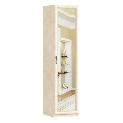 1-створчатый шкаф Александрия с зеркалом ЛД 625.042, Рустика/Кожа Ленто в Артеме - изображение