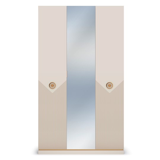 Шкаф 3-х дверный в спальню Капри, с зеркальным фасадом в Уссурийске - изображение 1