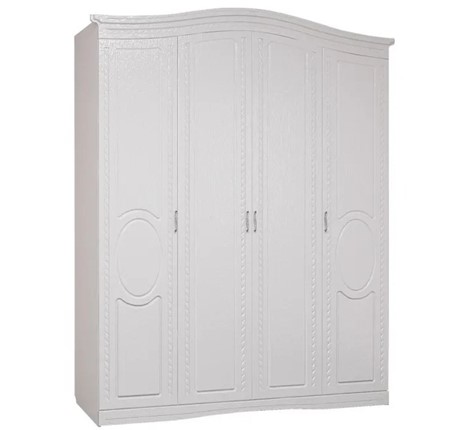 Шкаф четырехдверный Гертруда, М1, белая лиственница/ясень жемчужный в Артеме - изображение