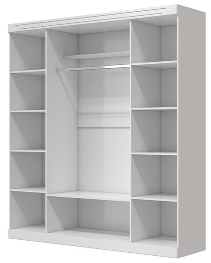 Шкаф четырехдверный в спальню Олимп ШР-4 (Белый) 2 зеркала в Находке - изображение 1