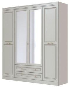 Шкаф четырехдверный в спальню Олимп ШР-4 (Фисташковый) 2 зеркала в Уссурийске