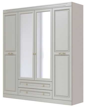 Шкаф четырехдверный в спальню Олимп ШР-4 (Фисташковый) 2 зеркала во Владивостоке - изображение