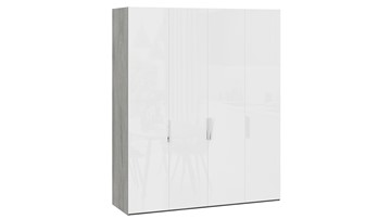 Шкаф для одежды Эмбер СМ-348.07.011 (Дуб Гамильтон/Белый глянец) во Владивостоке