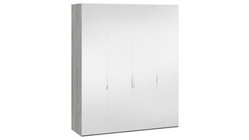 Шкаф для одежды Эмбер СМ-348.07.012 (Дуб Гамильтон/Белый глянец) в Уссурийске