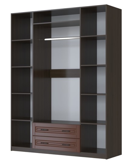 Шкаф четырехстворчатый в спальню Кантри, лак орех ШР-4, с 2мя зеркалами в Уссурийске - изображение 1