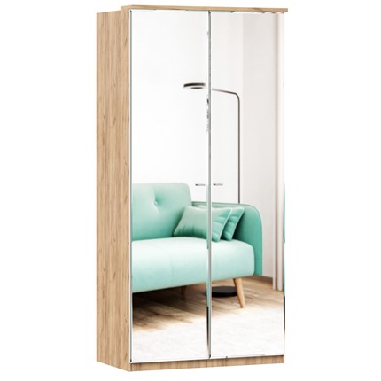 Шкаф двухстворчатый с 2-мя зеркалами Фиджи, 659.238, цвет белый в Артеме - изображение