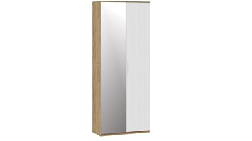 Распашной шкаф с 2-мя дверьми Хилтон Исп.2.1 (Дуб Крафт Золотой/Белый матовый) в Артеме - предосмотр