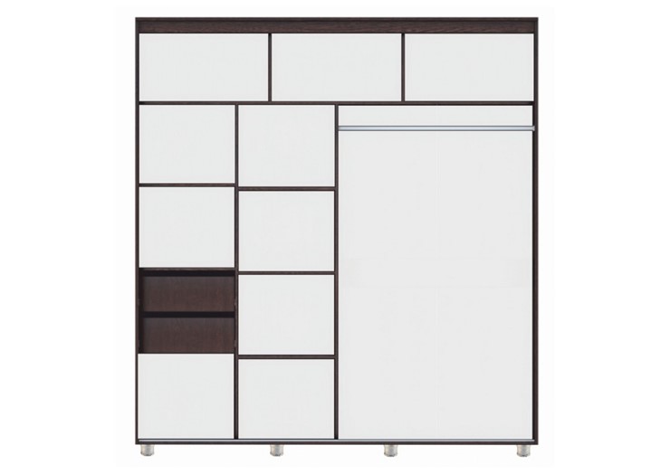 Шкаф Комфорт №12 2.0 с фигурными зеркалами, Венге в Находке - изображение 1