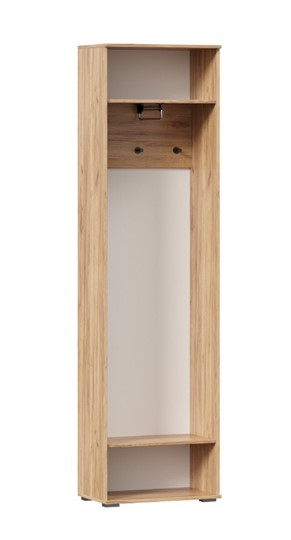 Шкаф одностворчатый Фиджи с декоративными накладками 659.300, Дуб Золотой/Белый во Владивостоке - изображение 2