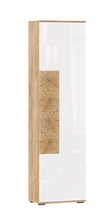 Шкаф одностворчатый Фиджи с декоративными накладками 659.300, Дуб Золотой/Белый во Владивостоке - изображение
