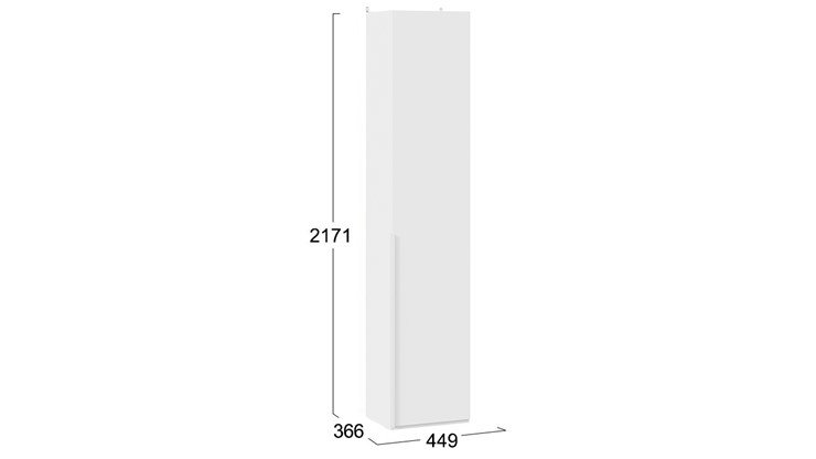 Шкаф для белья Порто (366) СМ-393.07.211 (Белый жемчуг/Белый софт) во Владивостоке - изображение 3