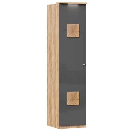 Шкаф одностворчатый с декор. накладками Фиджи 659.222, антрацит в Артеме - изображение