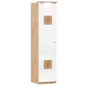 Шкаф одностворчатый с декор. накладками Фиджи 659.225, белый в Уссурийске