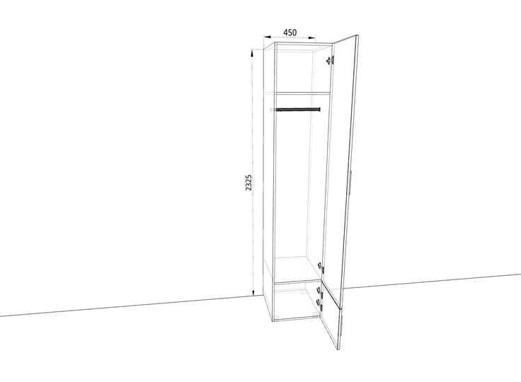 Распашной шкаф 450х500х2325мм (Ш4319З) Белый/Жемчуг в Артеме - изображение 1