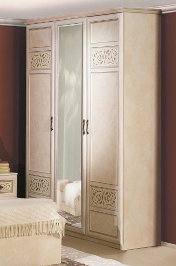 Шкаф 2х-дверный Александрия с зеркалом ЛД 625.053, Рустика/Кожа Ленто в Уссурийске - изображение 3