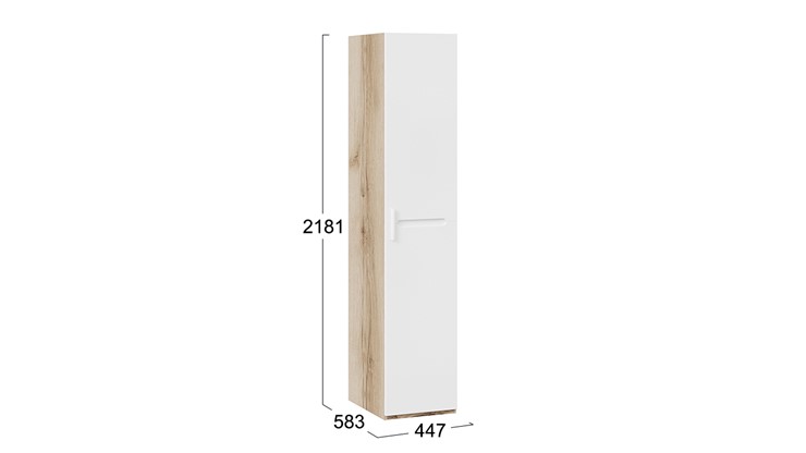Распашной шкаф Фьюжн  ТД-260.07.01 (Дуб Делано, Белый глянец) в Находке - изображение 3