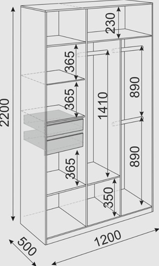 Шкаф распашной Глэдис М23 (Шимо светлый/Белый текстурный) в Артеме - изображение 2