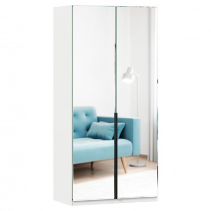 Распашной шкаф Норд ЛД 677.070.000.009 с двумя зеркалами, Белый в Уссурийске - изображение